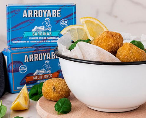 Croquetas de mejillones y sardinillas Arroyabe