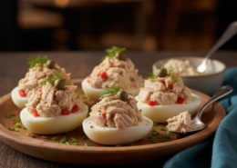 huevos rellenos de bonito