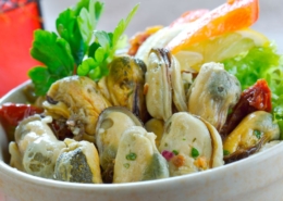 enlasada de mejillones en escabeche